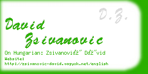 david zsivanovic business card